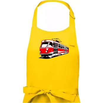 Kuchyňská zástěra Tramvaj T3R barevná - Pánská zástěra na vaření - Univerzální velikost ( Žlutá )