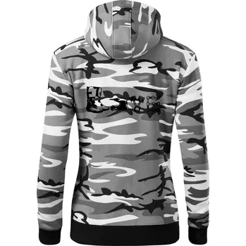 Dámská mikina Enduro Love - Dámská mikina trendy zipper s kapucí - L ( Šedý maskáč )