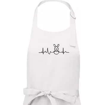Kuchyňská zástěra EKG Velikonoční zajíc - Dámská zástěra na vaření - Univerzální velikost ( Bílá )