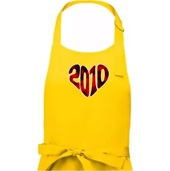 Kuchyňská zástěra 2010 v srdci - Pánská zástěra na vaření - Univerzální velikost ( Žlutá )