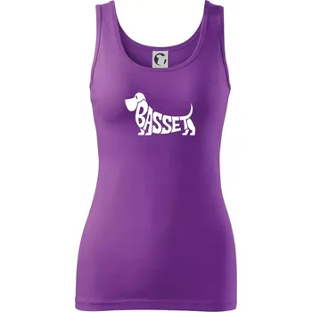 Basset nápis v těle - Dámské tílko - XS ( Fialová )