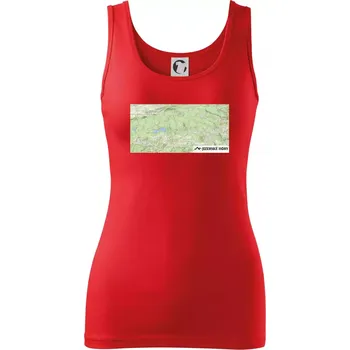 Dámské oblečení Jizerské hory mapa - Dámské tílko - XS ( Červená )