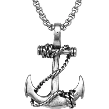 Přívěsek Přívěsek z chirurgické oceli Lodní Kotva Stříbrná - Model BEZ ŘETÍZKU (pouze přívěsek)