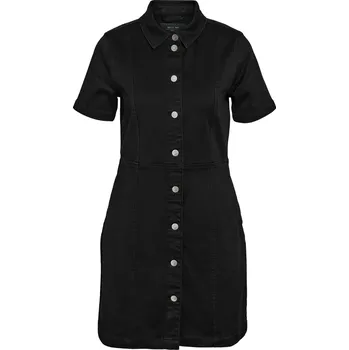 Dámské šaty Krátké šaty z Noisy May - NMNISA S/S SLIM DENIM DRESS VI526BL NOOS - Ženy - černá