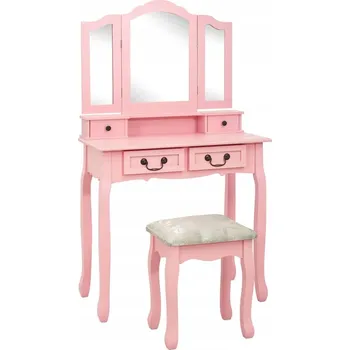 Toaletní stolek Toaletní Stolek VidaXL , odstíny růžové, matný, 80 x 141 x 9 Cm