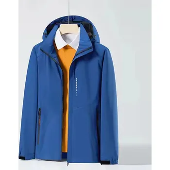 Pánská softshellová bunda Pánská sportovní bunda s kapucí a voděodolnou úpravou Barva: Modrá, Velikost: M