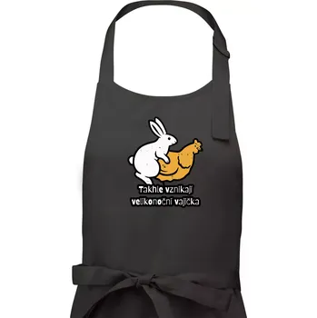Kuchyňská zástěra Takhle vznikají velikonoční vajíčka - Pánská zástěra na vaření - Univerzální velikost ( Dřevěné uhlí )