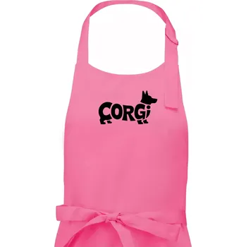 Kuchyňská zástěra Corgi nápis v těle - Pánská zástěra na vaření - Univerzální velikost ( Růžová )