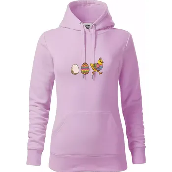 Dámská mikina Evoluce vajíčka - velikonoce - slepice - Mikina dámská Cape s kapucí - S ( Orchid )