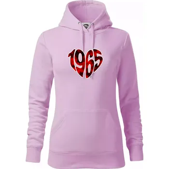 Dámská mikina 1965 v srdci - Mikina dámská Cape s kapucí - L ( Orchid )
