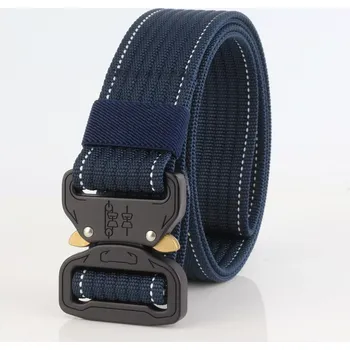 Opasek Twins Pánský plátěný pásek Military Junot Modrý 125 cm