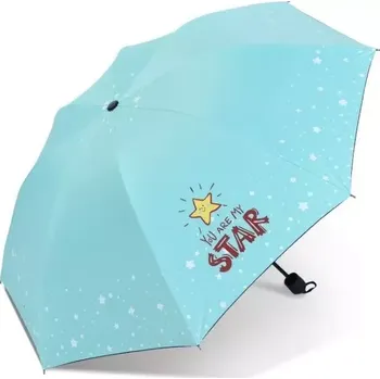 Deštník Dívčí skládací deštník STAR Tyrkysový