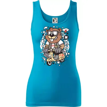 Dámské tričko Sysel na skútru - Dámské tílko - XS ( Světlý tyrkys )