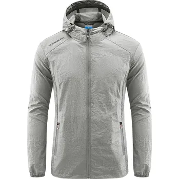 Pánská softshellová bunda Pánská sportovní bunda s kapucí na kolo, rybaření a turistiku Velikost: 4XL, Barva (Varianta): Light Grey Gong