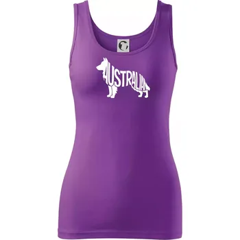 Dámské tričko Australský Ovčák - nápis v těle - Dámské tílko - 2XL ( Fialová )