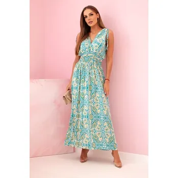 Dámské šaty Kesi Dámské šaty s orientálním vzorem mátová M/L (univerzální )