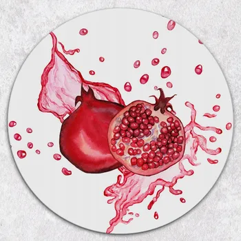 Obraz Dekorativní Kulaté Prkénko z Tvrzené Sklo na Krájení, Motiv Granátového Jablka, průměr 40 cm