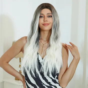 Paruka Paruka dlouhé syntetické vlasy bílá BWR