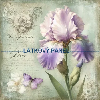 Látkový panel - Kosatec - KYT-317 Velikost: 15x15cm, Materiál: Kočárkovina