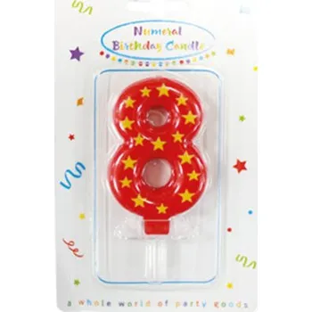 Dortová svíčka Procos Narozeninová svíčka 8 s&nbsp;hvězdičkami