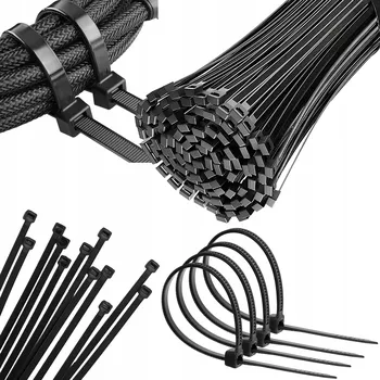 Stahovací páska Stahovací pásky kabelové NYLON Stahovací Pásky černé 400x7.6mm UV 50 Ks