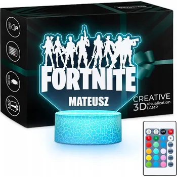 Lampička Noční Lampa LED 3D Fortnite Figurka RGB Gadget pro Hráče s Jménem