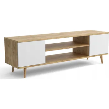 Televizní stolek TV stolek 135x50x40 MALSEN, skříňka pod TV, dub craft/bílá, skandinávský styl