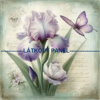 Látkový panel - Kosatec - KYT-322 Velikost: 50x50cm, Materiál: Bavlna