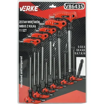 Šroubovák Verke V86435 Sada šroubováků s T rukojetí a kulovou hlavou