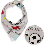 Dětský bavlněný šátek Sandra SA-646 Fotbal to je hra - na šedém 70 x 70 cm