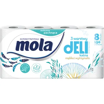MOLA DELI TOALETNÍ PAPÍR MOŘSKÝ 3-VRSTVÝ 8 ROLÍ