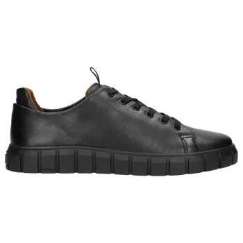 Pánské polobotky Černé Pánské Tenisky Z Hladké Kůže Wojas 1011050 40
