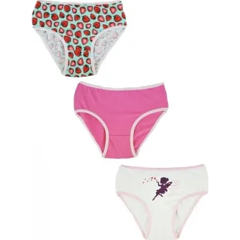 Dívčí spodní prádlo Dívčí bavlněné kalhotky, Strawberry- 3ks v balení, růžová/bílá/mátová vel. 134/140 cm, Velikost koj. oblečení 134-140 (8-10r)