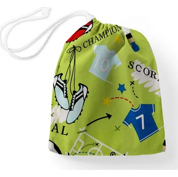 Školní sáček Bavlněný pytlík/sáček na přezůvky Sandra SA-645 Fotbal to je hra - na zeleném