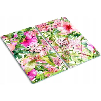 Obraz Skleněná deska varná deska Květinový vzor 2x30x52