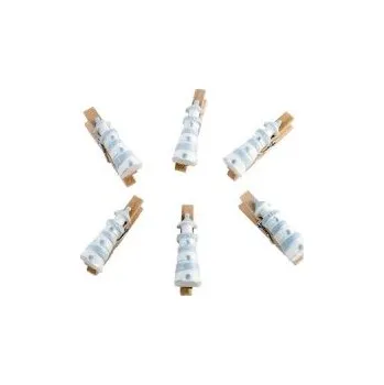 Party dekorace Chaks Dekoračné drevené štipce - Morský dom 6 ks