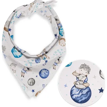 Dětský bavlněný šátek Sandra SA-644 Malý modrý princ na bílém 55 x 55 cm