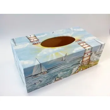 Krabice na papírové kapesníky - Moře s majákem