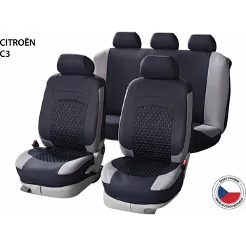 Moto bunda Pokrowce na fotele samochodowe Perfetto HL Citroën C3 - Czarny/Szare