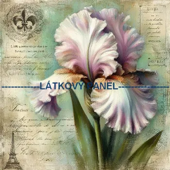 Látkový panel - Kosatec - KYT-321 Velikost: 25x25cm, Materiál: Úplet