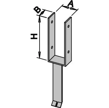 Příslušenství pro plot B&D Burchex Ukotvení do země typ U I