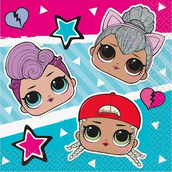 Papírový ubrousek Ubrousky LOL Surprise 25 cm 16 ks Narozeninová párty