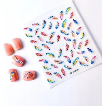 Samolepky na nehty Samolepící konvexní vzory - pera