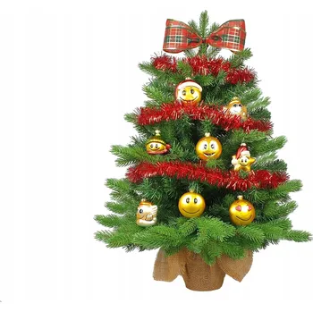 Vánoční stromek Laalu.cz Ozdobený stromeček SMAJLÍCI 60 cm s LED OSVĚTELNÍM