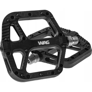 Pedál na kolo Pedaály Wag Flat, závit 9/16", platformové, s piny, černé, MTB