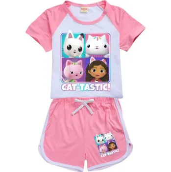 Gabby's Dollhouse Dětský letní set - tričko + kraťasy s motivem "Gabby's Dollhouse" Barva: 6) růžová, Velikost: 120
