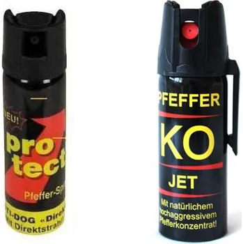 Obranný sprej Pepřový sprej KO JET 50 ml + pepřový sprej Protect - 15ml