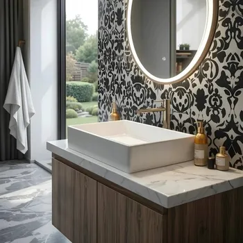 Umyvadlo Umyvadlo na desku obdélníkové Corsan Ango 60 cm bílé