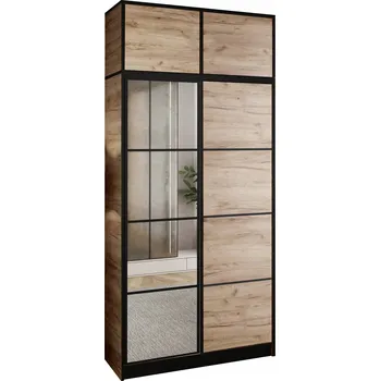 Šatní skříň Skříň Kier Furniture 104,8 x 247 x 39 cm černá, dub craft zlatý