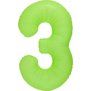 Balónek Fóliový Balónek Číslice "3" Neonově Zelený (100 cm)